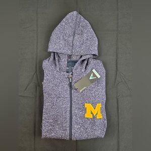Michigan Wolverines Hoodie Womens Small Blue Full Zip Cotton Blend New